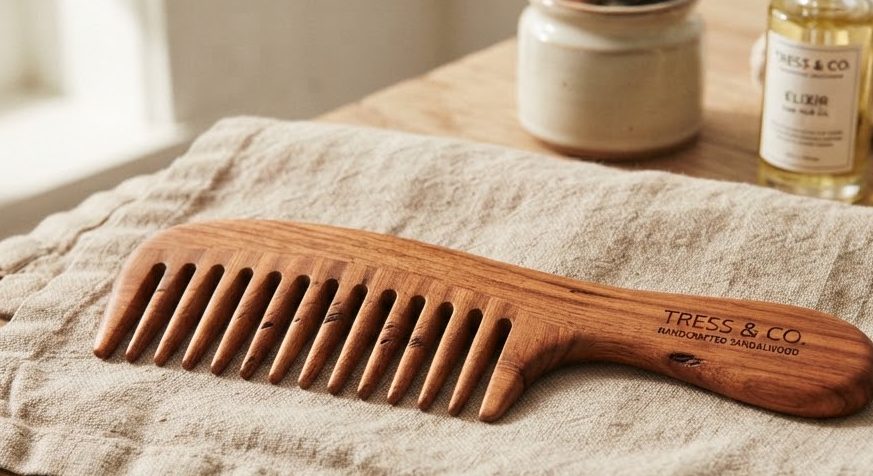 Sandalwood Detangling Comb — detail view